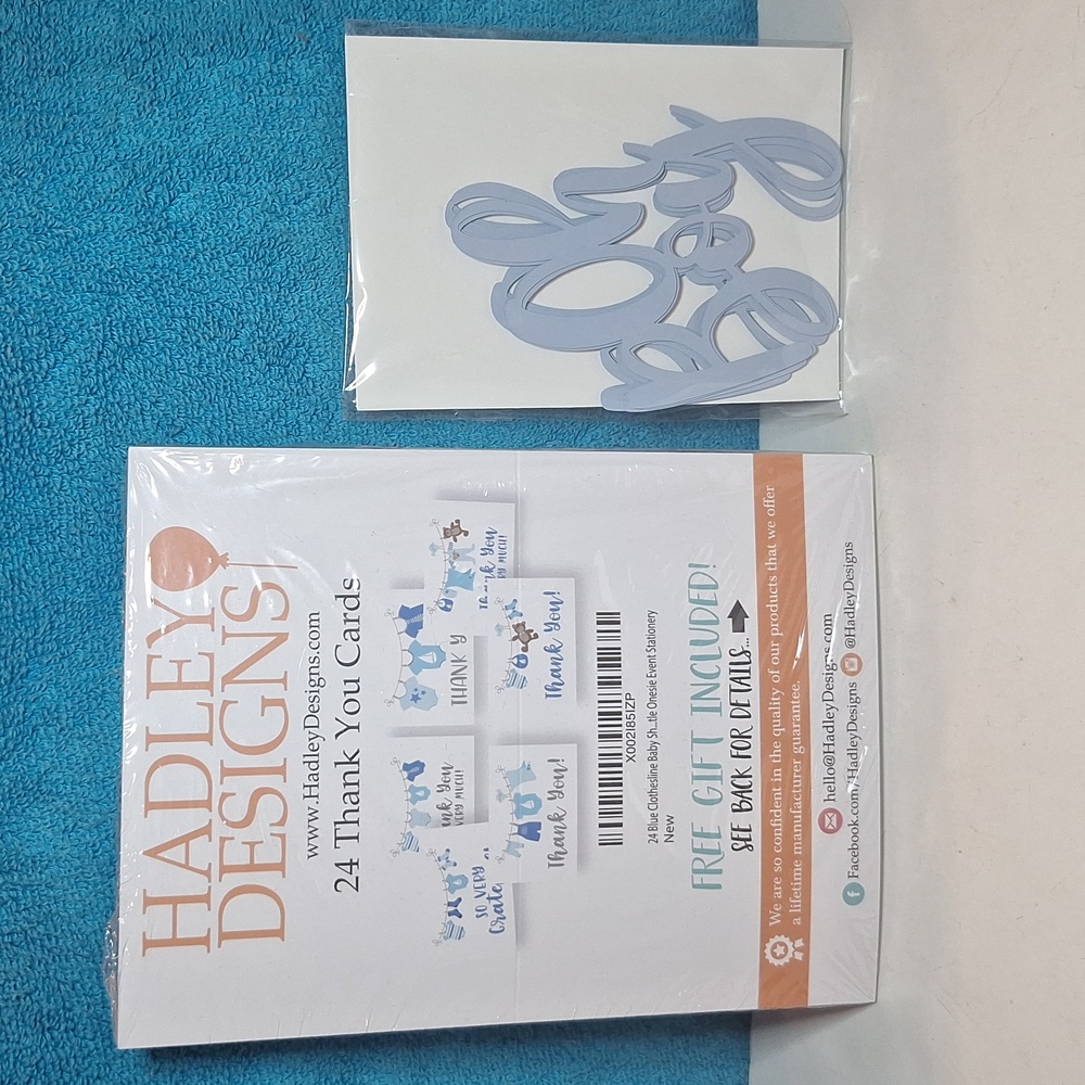 24 Count Baby Shower Thank You Cards, 6 Count "Oh Boy" Cut Out